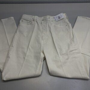 Mother Women’s The Tripper Ankle Flare Jeans – Cream Puffs White, Size 31